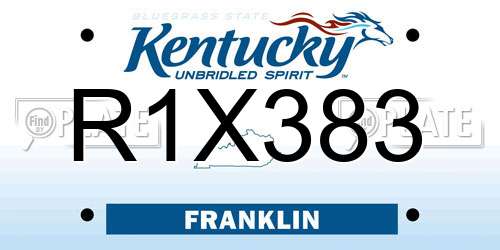 R1X383 Kentucky License Plate