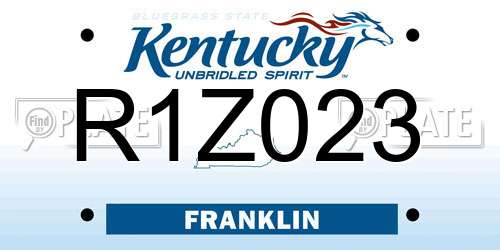 R1Z023 Kentucky License Plate