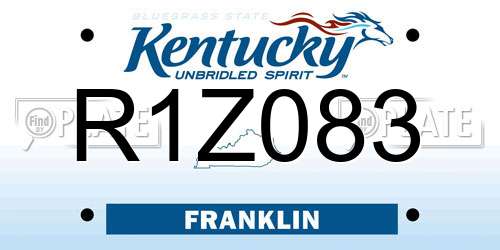 R1Z083 Kentucky License Plate