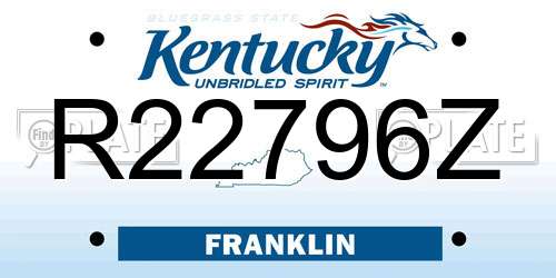 R22796Z Kentucky License Plate