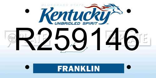 R259146 Kentucky License Plate