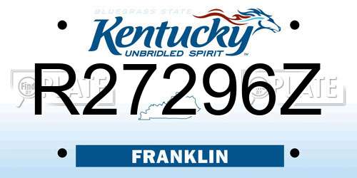 R27296Z Kentucky License Plate