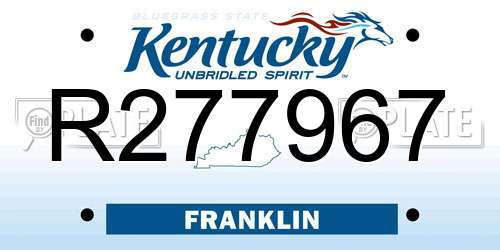 R277967 Kentucky License Plate