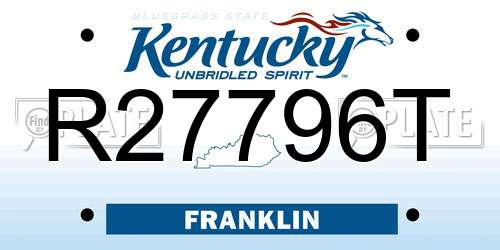 R27796T Kentucky License Plate