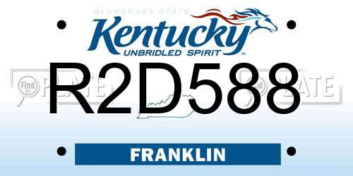 R2D588 Kentucky License Plate