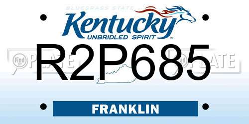 R2P685 Kentucky License Plate