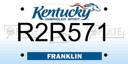 R2R571 Kentucky License Plate