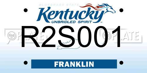 R2S001 Kentucky License Plate