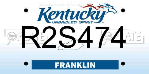 R2S474 Kentucky License Plate