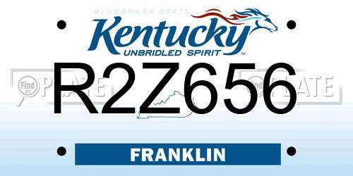 R2Z656 Kentucky License Plate