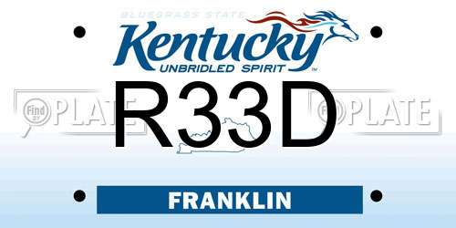 R33D Kentucky License Plate