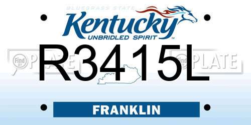 R3415L Kentucky License Plate