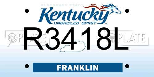R3418L Kentucky License Plate