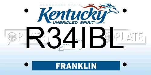 R34IBL Kentucky License Plate