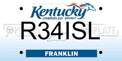 R34ISL Kentucky License Plate