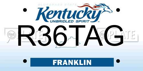 R36TAG Kentucky License Plate