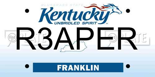 R3APER Kentucky License Plate