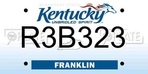 R3B323 Kentucky License Plate