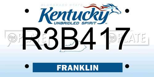 R3B417 Kentucky License Plate