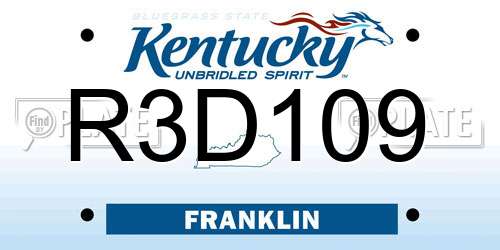 R3D109 Kentucky License Plate