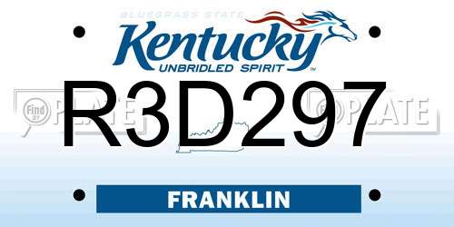 R3D297 Kentucky License Plate