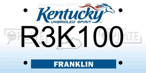 R3K100 Kentucky License Plate