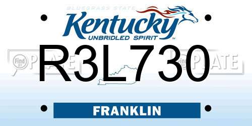 R3L730 Kentucky License Plate