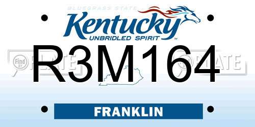 R3M164 Kentucky License Plate
