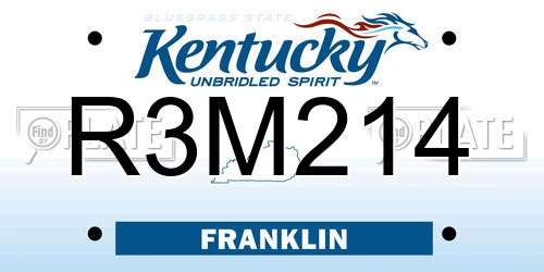 R3M214 Kentucky License Plate