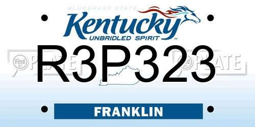 R3P323 Kentucky License Plate