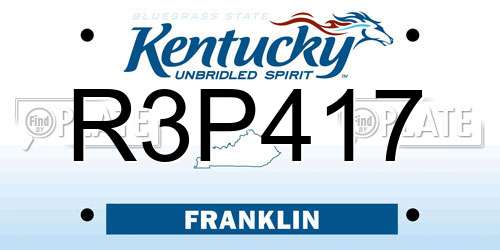 R3P417 Kentucky License Plate