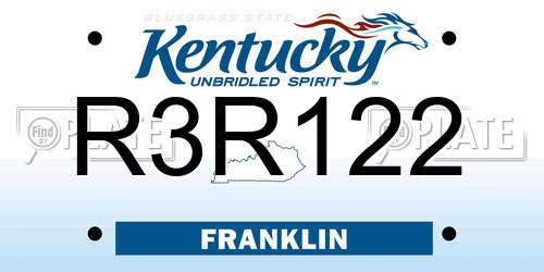 R3R122 Kentucky License Plate