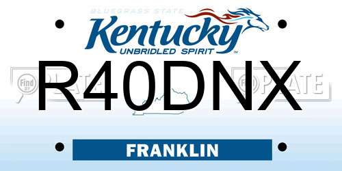 R40DNX Kentucky License Plate