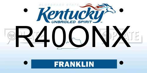 R40ONX Kentucky License Plate