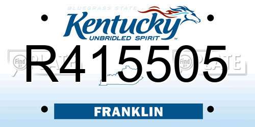 R415505 Kentucky License Plate