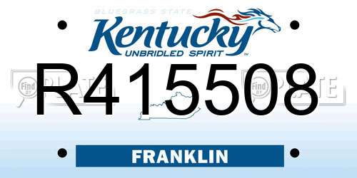 R415508 Kentucky License Plate