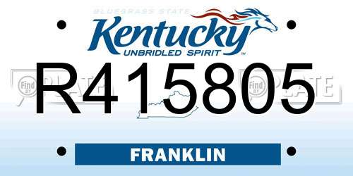 R415805 Kentucky License Plate
