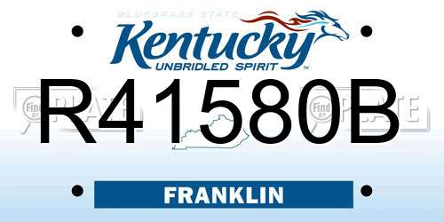 R41580B Kentucky License Plate