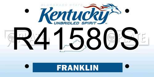 R41580S Kentucky License Plate