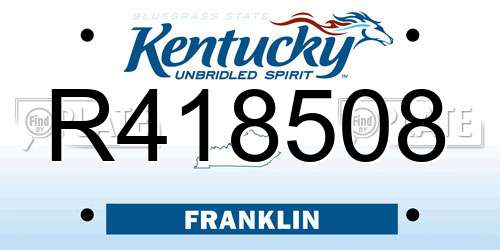 R418508 Kentucky License Plate