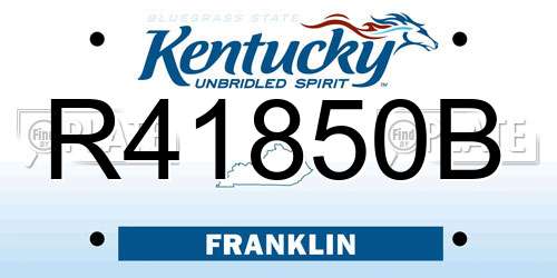 R41850B Kentucky License Plate