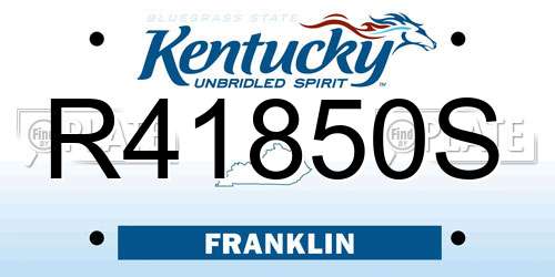 R41850S Kentucky License Plate