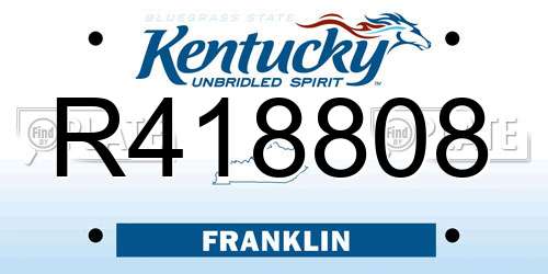 R418808 Kentucky License Plate