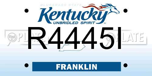 R4445I Kentucky License Plate