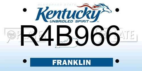 R4B966 Kentucky License Plate