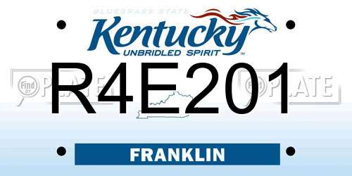 R4E201 Kentucky License Plate