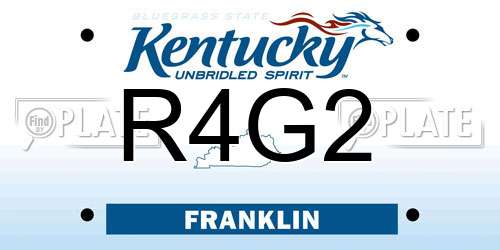 R4G2 Kentucky License Plate