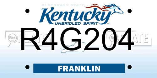 R4G204 Kentucky License Plate