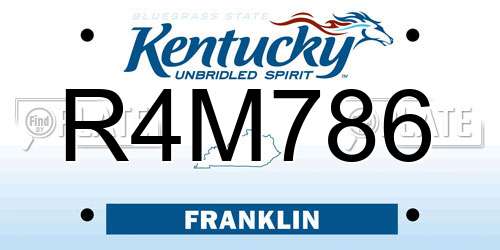 R4M786 Kentucky License Plate