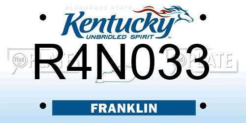 R4N033 Kentucky License Plate